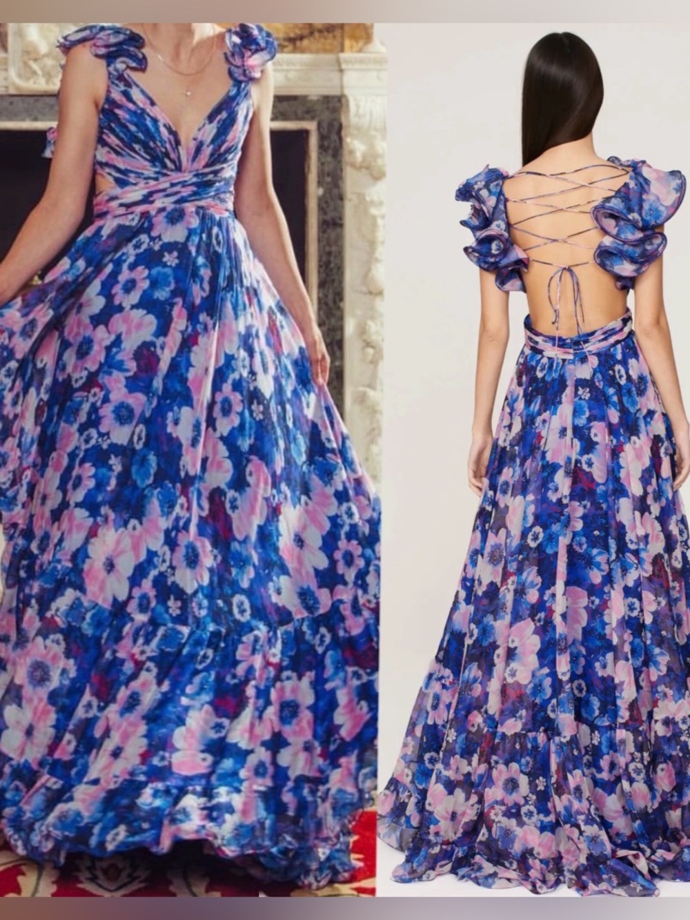 Mac Duggal Floral Cutout Gown
blue & Pink Floral Maxi Dress size 2